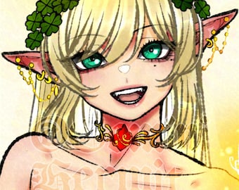 Aanpasbaar personage / Elf Princess-personage / Handgemaakte digitale kunst / Origineel personageontwerp / PNG-bestand / Geen AI