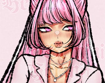 Personnage à adopter / Personnage BCBG et girly / Illustration numérique faite main / Création originale / Fichier PNG / Sans IA