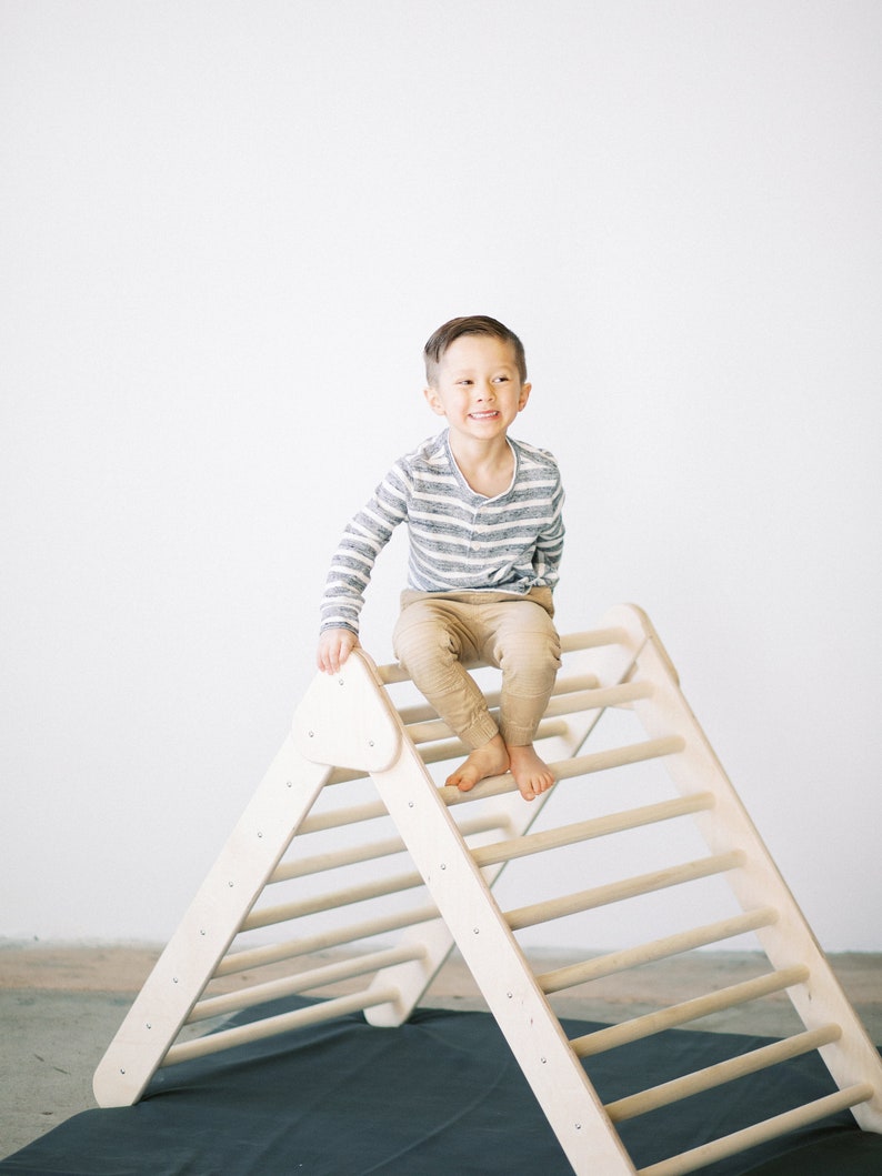 Large Foldable Montessori Climbing Triangle with Optional Climbing Ramp Montessori Waldorf Climber Made In America First Birthday Gift image 8