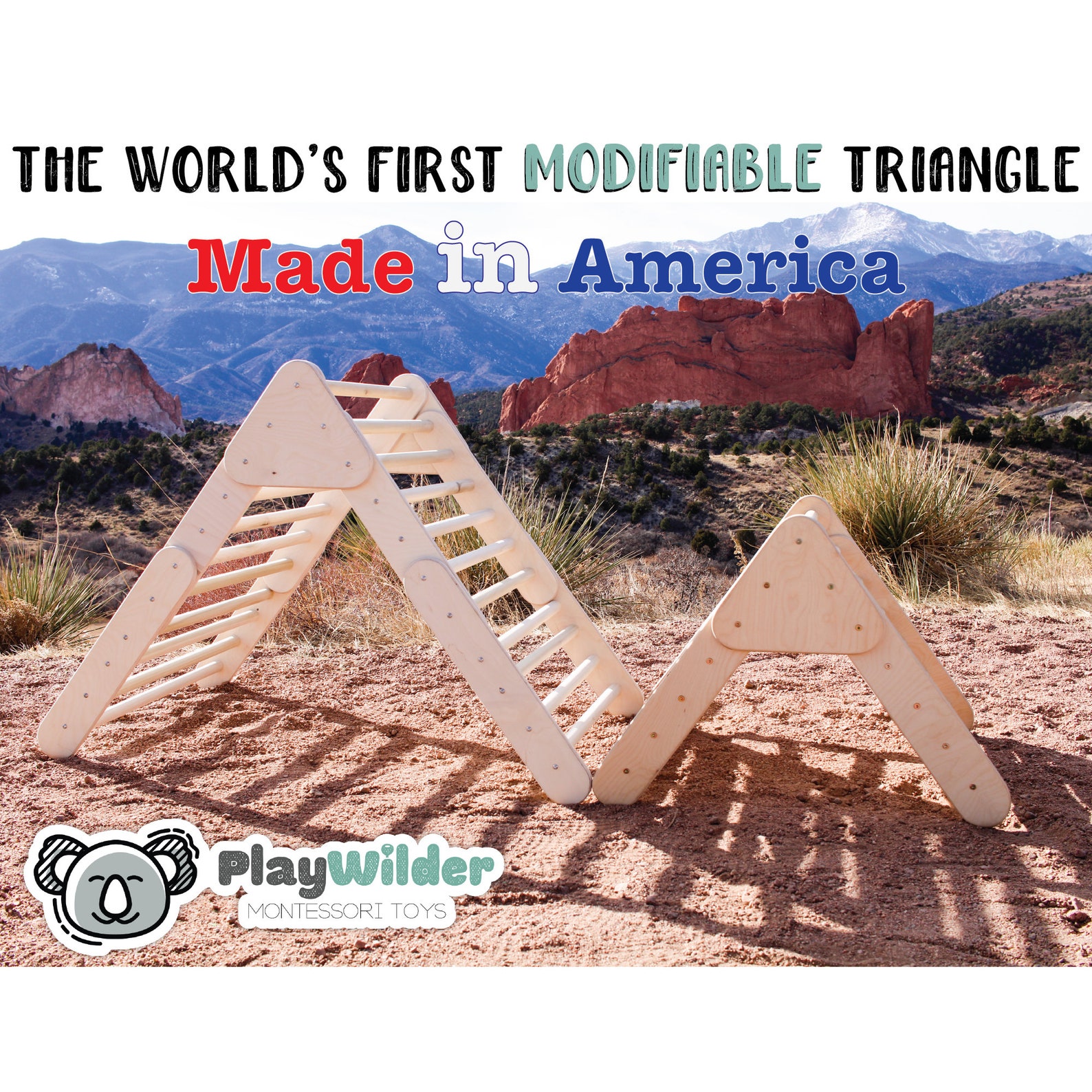 two Montessori climbing triangles