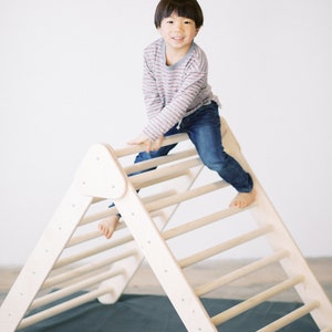 Large Foldable Montessori Climbing Triangle with Optional Climbing Ramp Montessori Waldorf Climber Made In America First Birthday Gift image 2