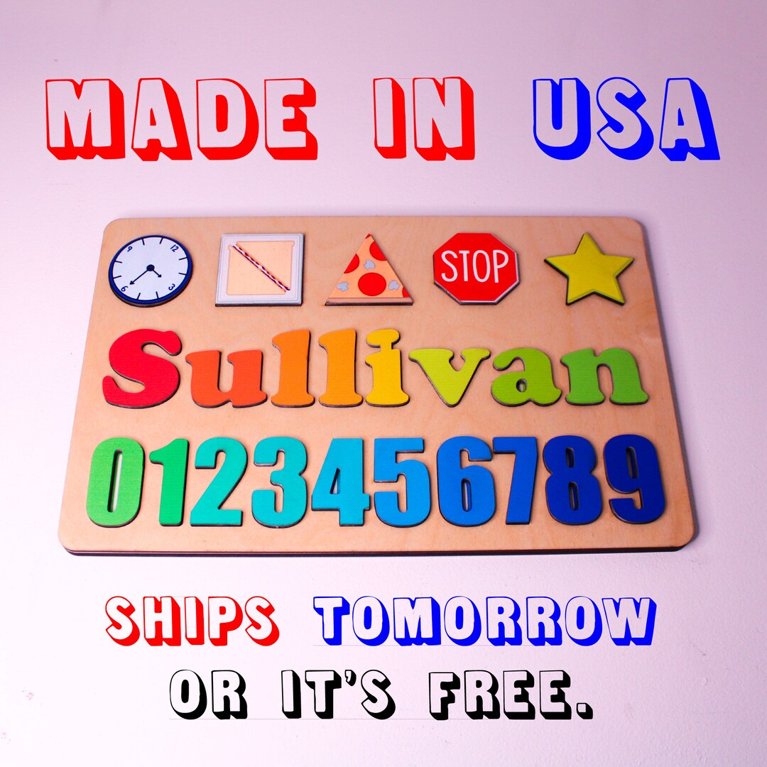 Wooden Name Puzzles for Kids Personalized Nursery Decor Etsy