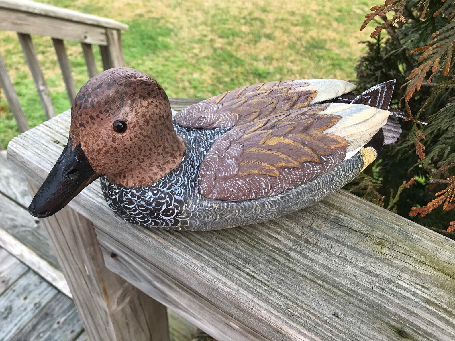 Gadwall Drake Duck Decoy hand carved Etsy