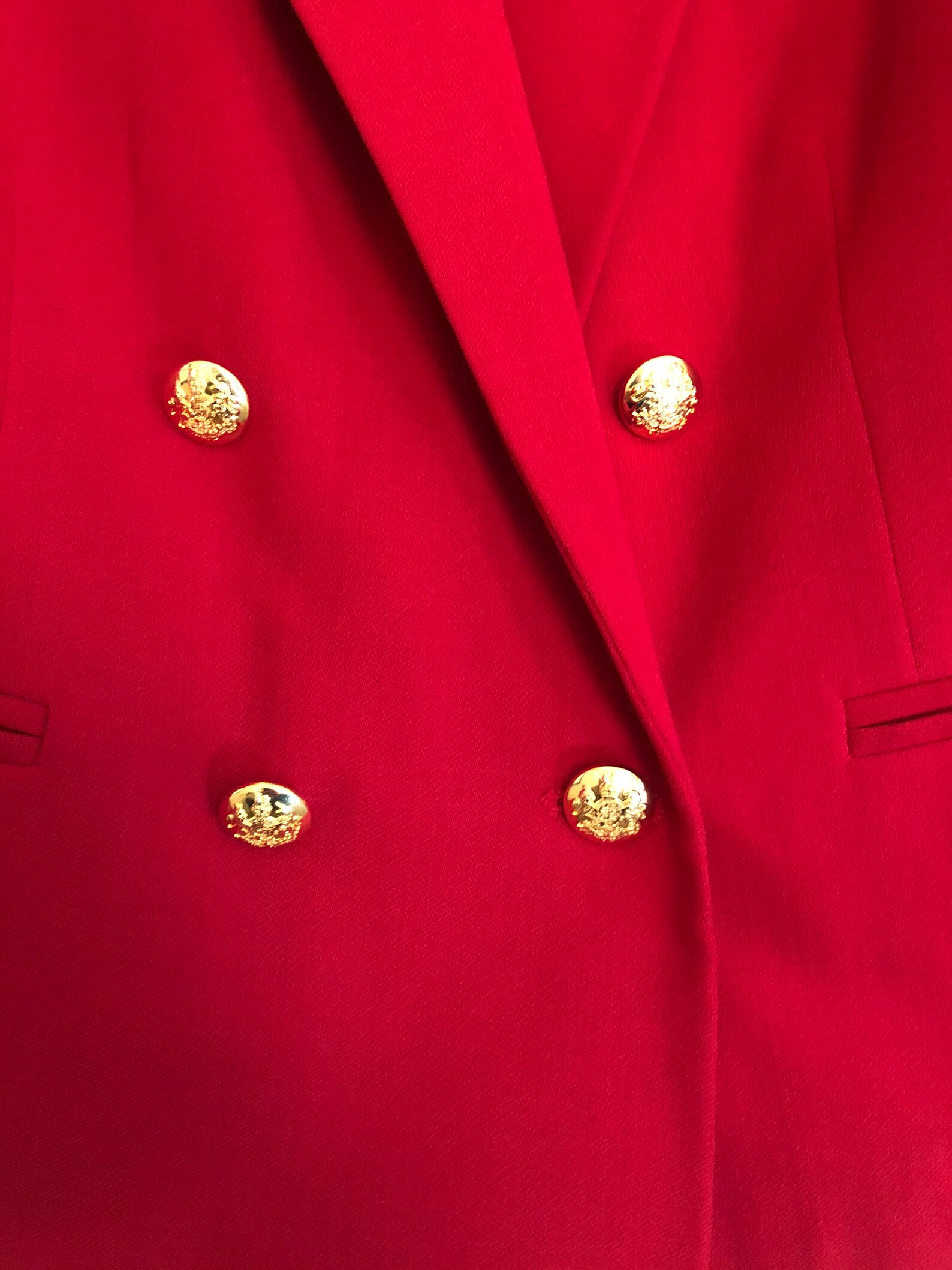 Vintage red double breasted blazer with gold buttons Lauren Etsy