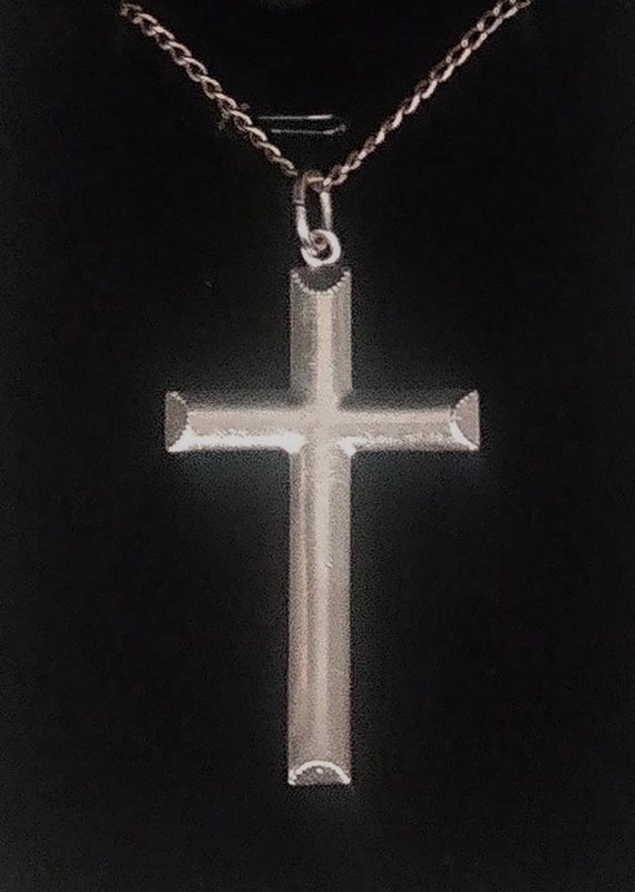 Creed Sterling Silver Antique Cross with Lariat C… - image 2