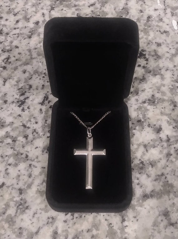 Creed Sterling Silver Antique Cross with Lariat C… - image 1