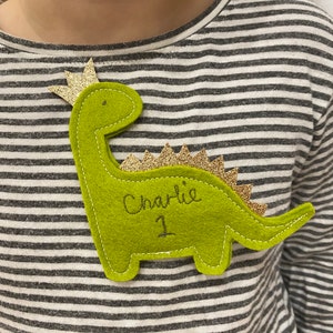 Dinosaur birthday badge