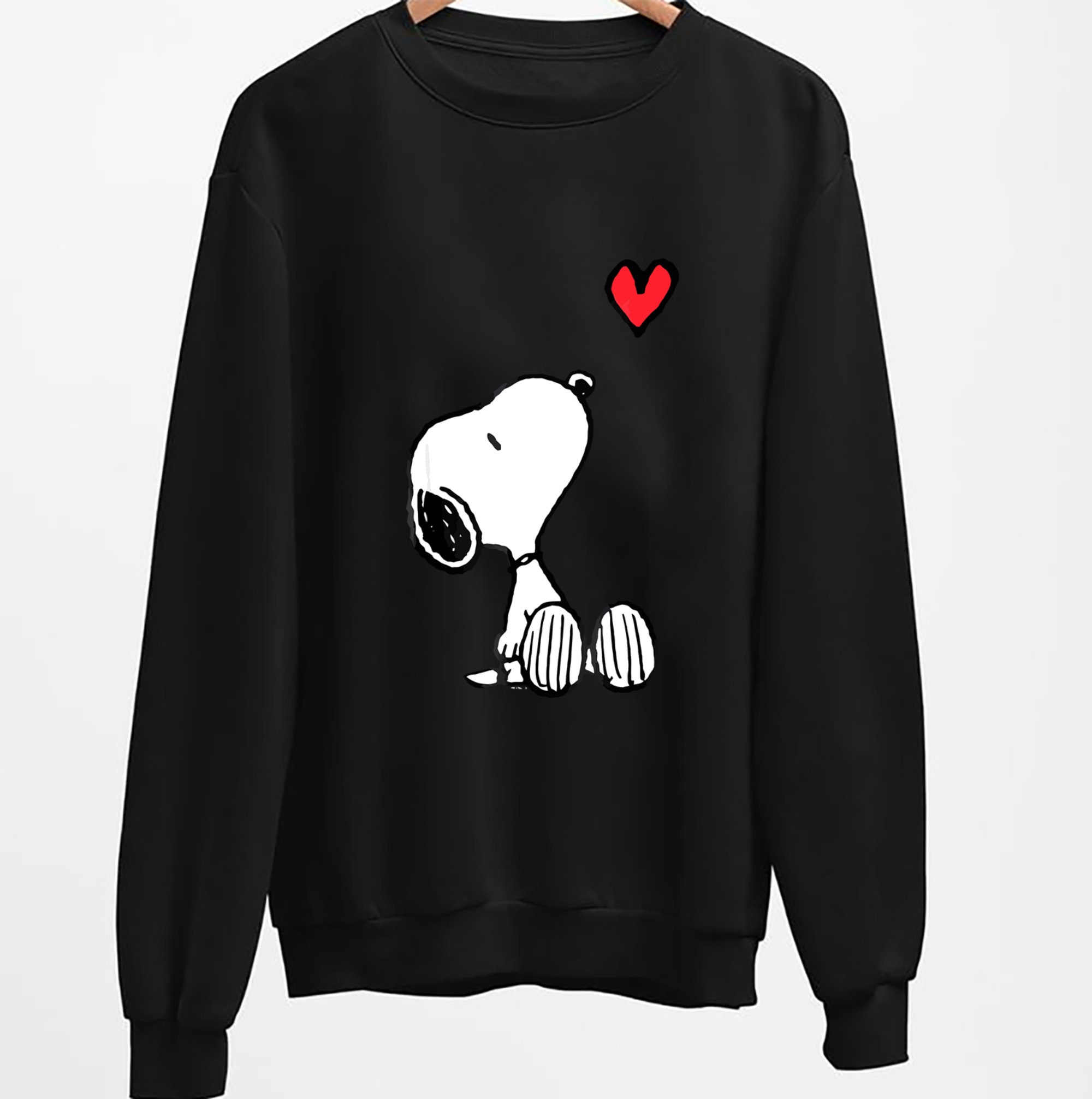 Peanuts Heart Sitting Snoopy Sweatshirt Cute Funny Snoopy | Etsy
