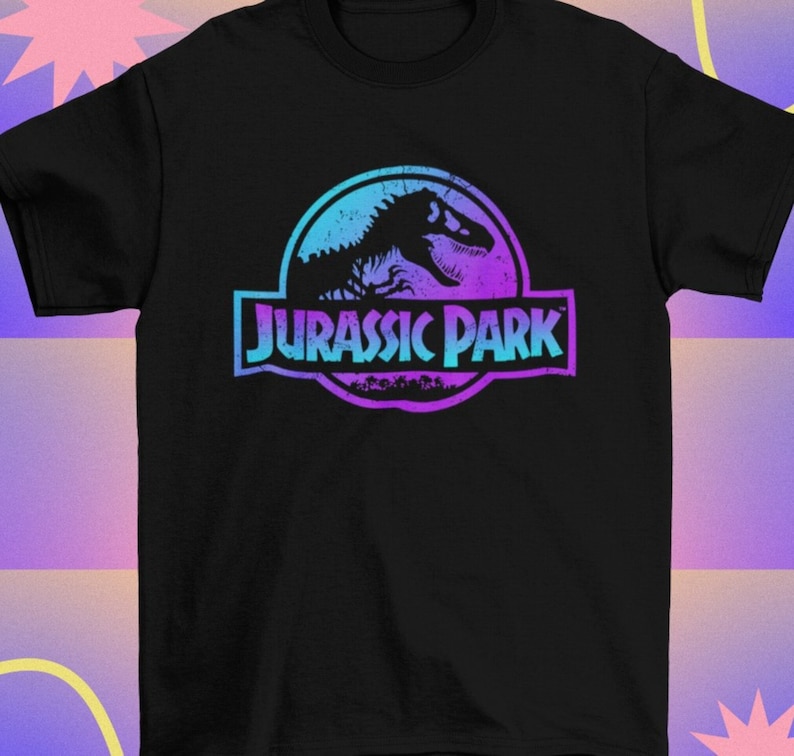 Jurassic Park Blue Purple Fossil Logo Graphic Movie Sweatshirt, Dinosaurs Owen-Grady Claire-Dearing Tee Shirt Film, Jurassic Park Unisex 