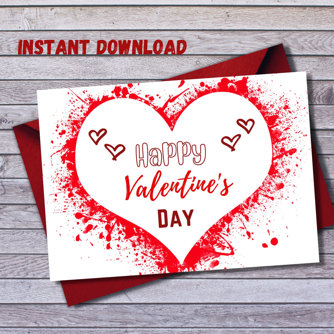 Happy Valentine's Day Printable Card, Instant Download PDF, Happy ...