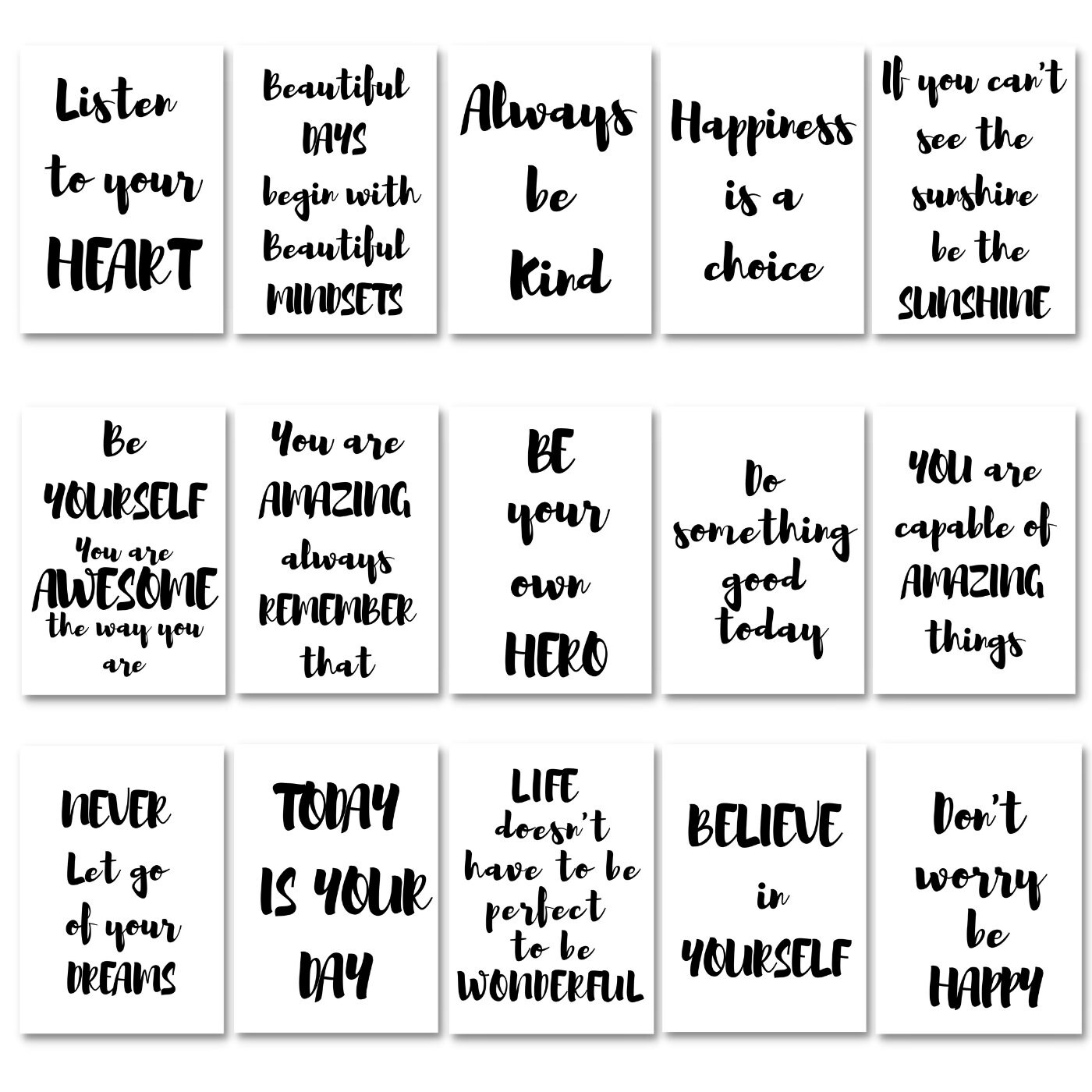 Inspiring Quotes Bundle of 15 Pieces, Printable Motivational Quotes