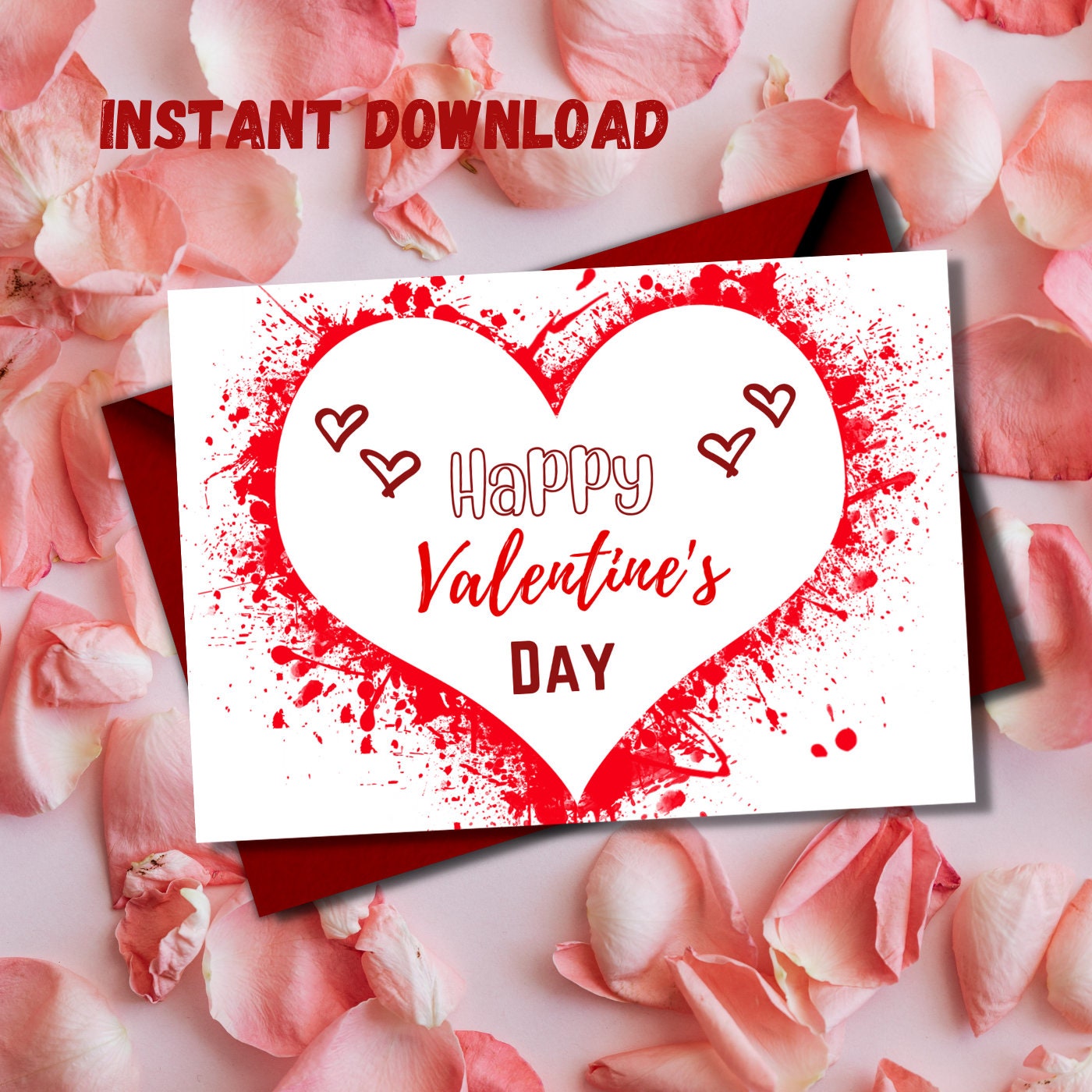 Happy Valentine's Day Printable Card, Instant Download PDF, Happy ...