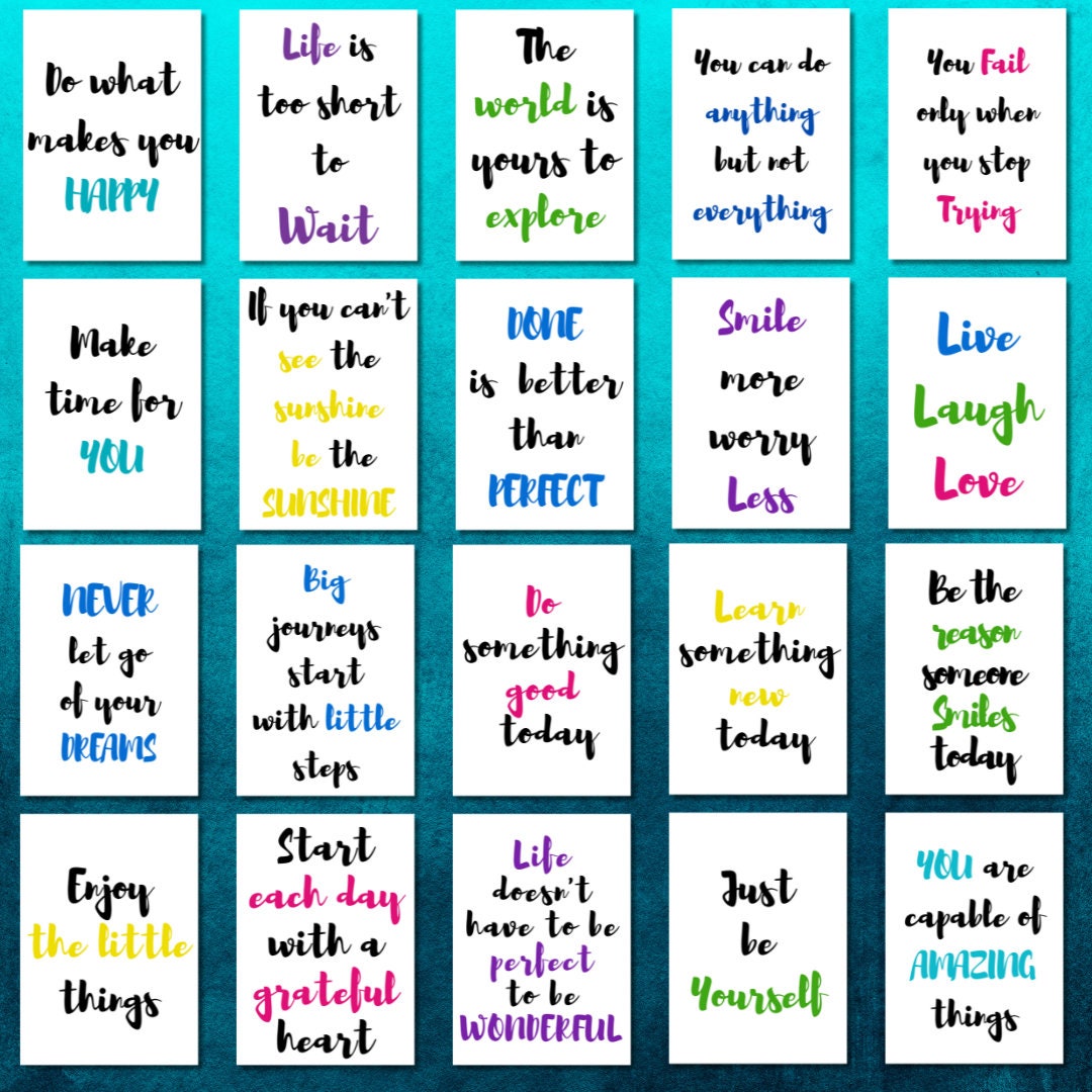 Printable Inspiring Wall Art Bundle of 20/ Instant Download ...