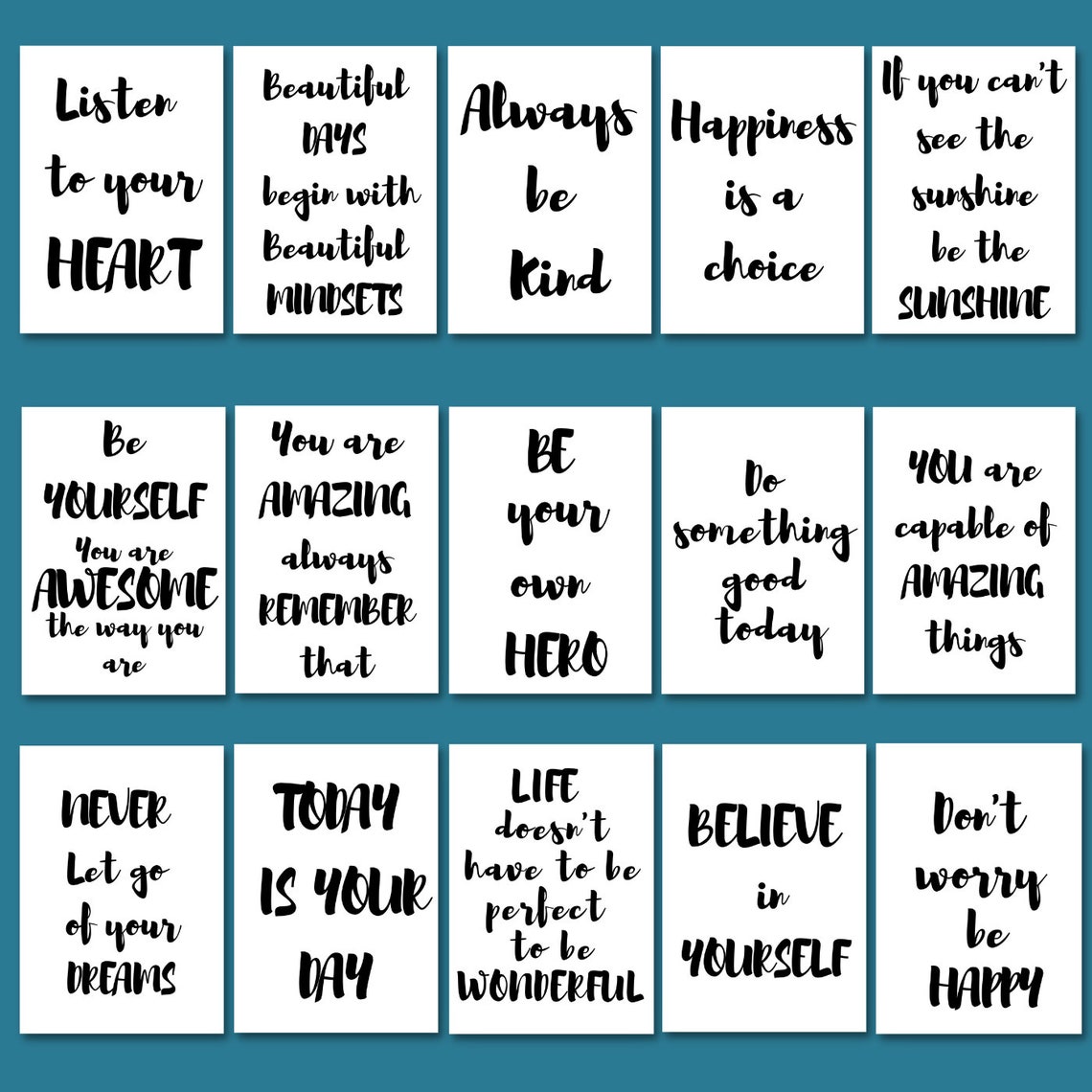 Inspiring Quotes Bundle of 15 Pieces, Printable Motivational Quotes ...