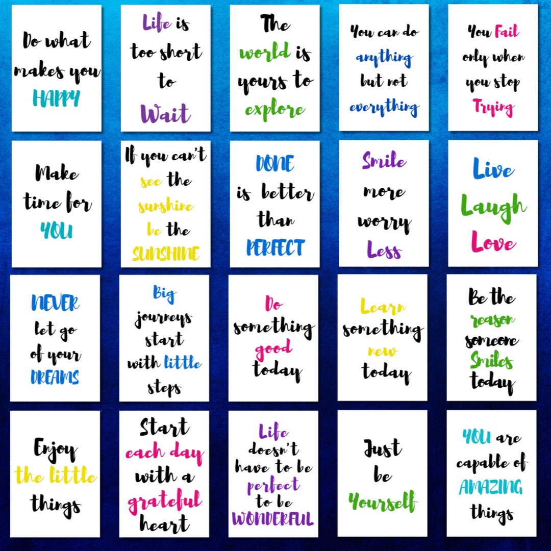 Printable Inspiring Wall Art Bundle of 20/ Instant Download ...