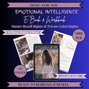 Emotional Intelligence E-Book + Workbook | MRR PLR Canva| DFY Inner Healing Journal | Digital Product for Passive Income | Self-Help Guide