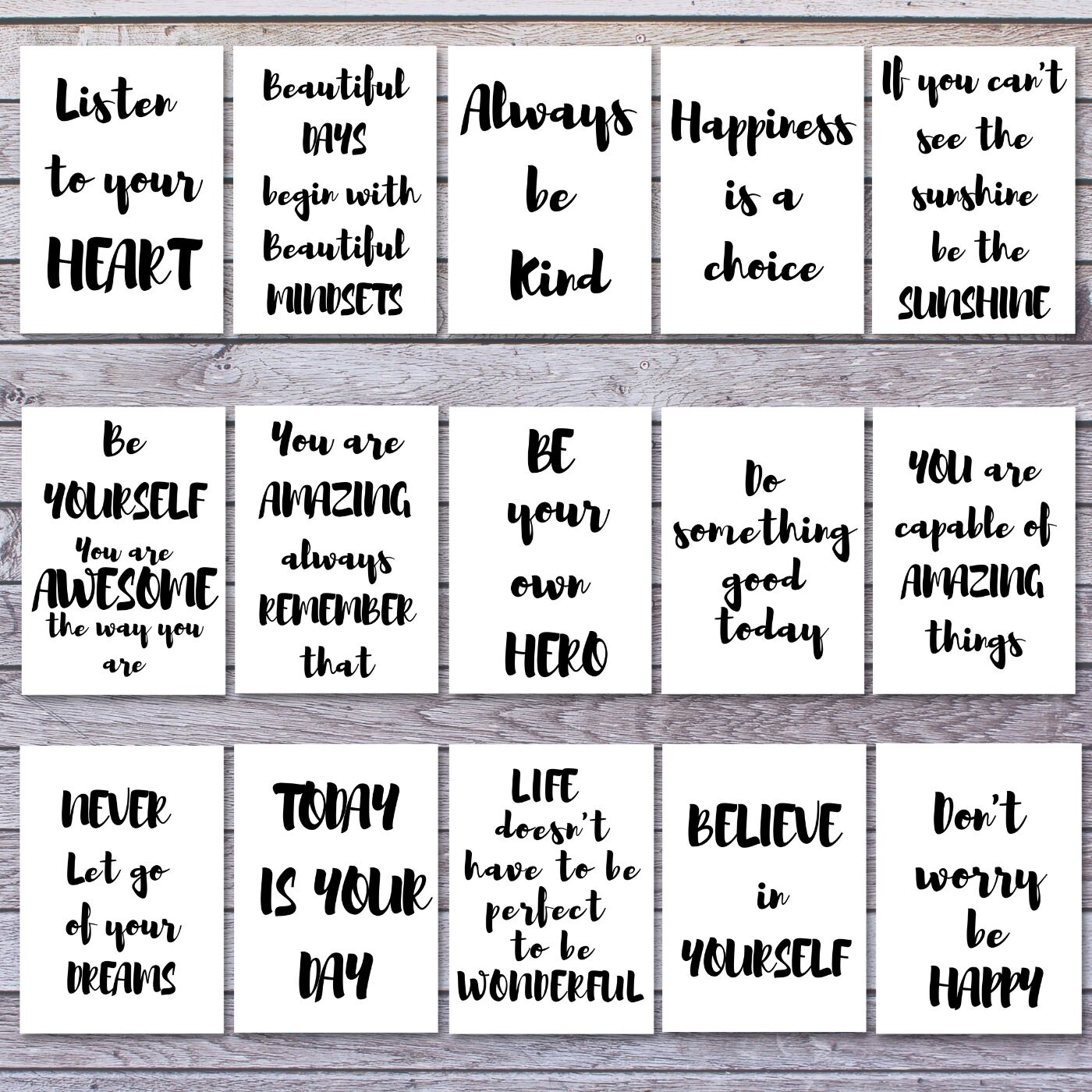 Inspiring Quotes Bundle of 15 Pieces, Printable Motivational Quotes Wall Art, Inspiring Quotes ...