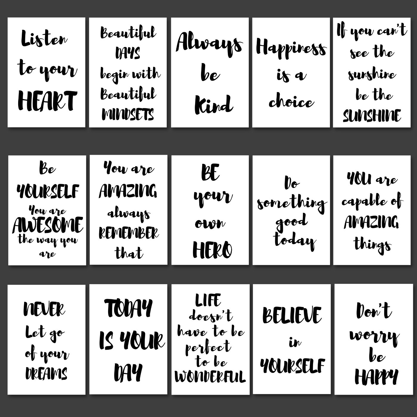 Inspiring Quotes Bundle of 15 Pieces, Printable Motivational Quotes ...