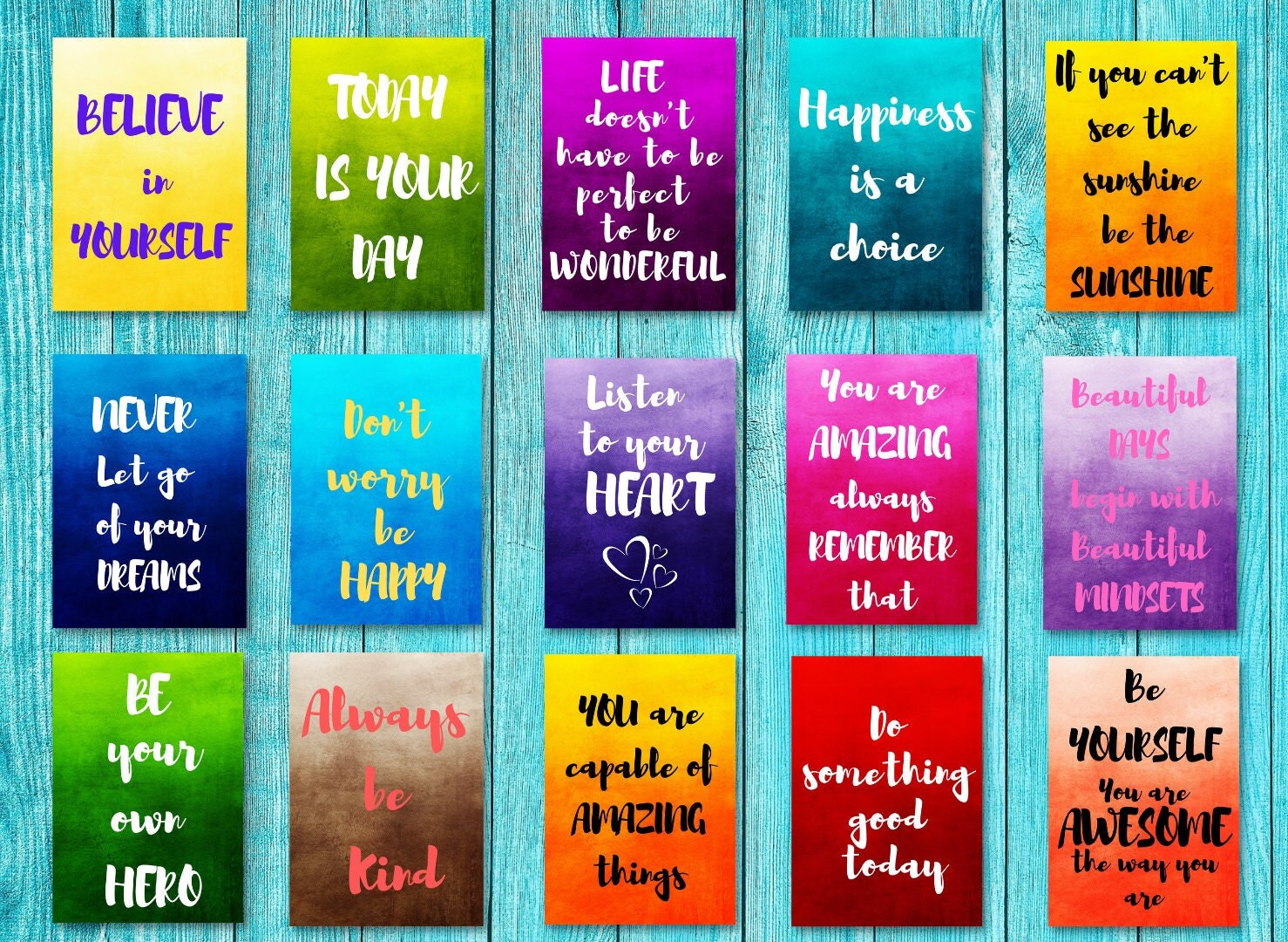Citations inspirantes Bundle de 15 pièces, Citations printibles Citations murales, Citations inspirantes décor de maison imprimable, Téléchargement instantané