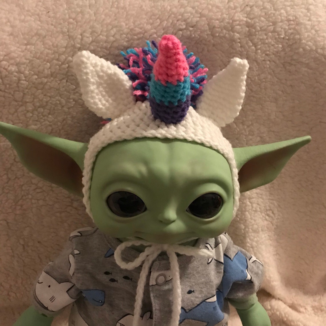 Baby Yoda/ Grogu Mandalorian Crochet Unicorn Hat Etsy