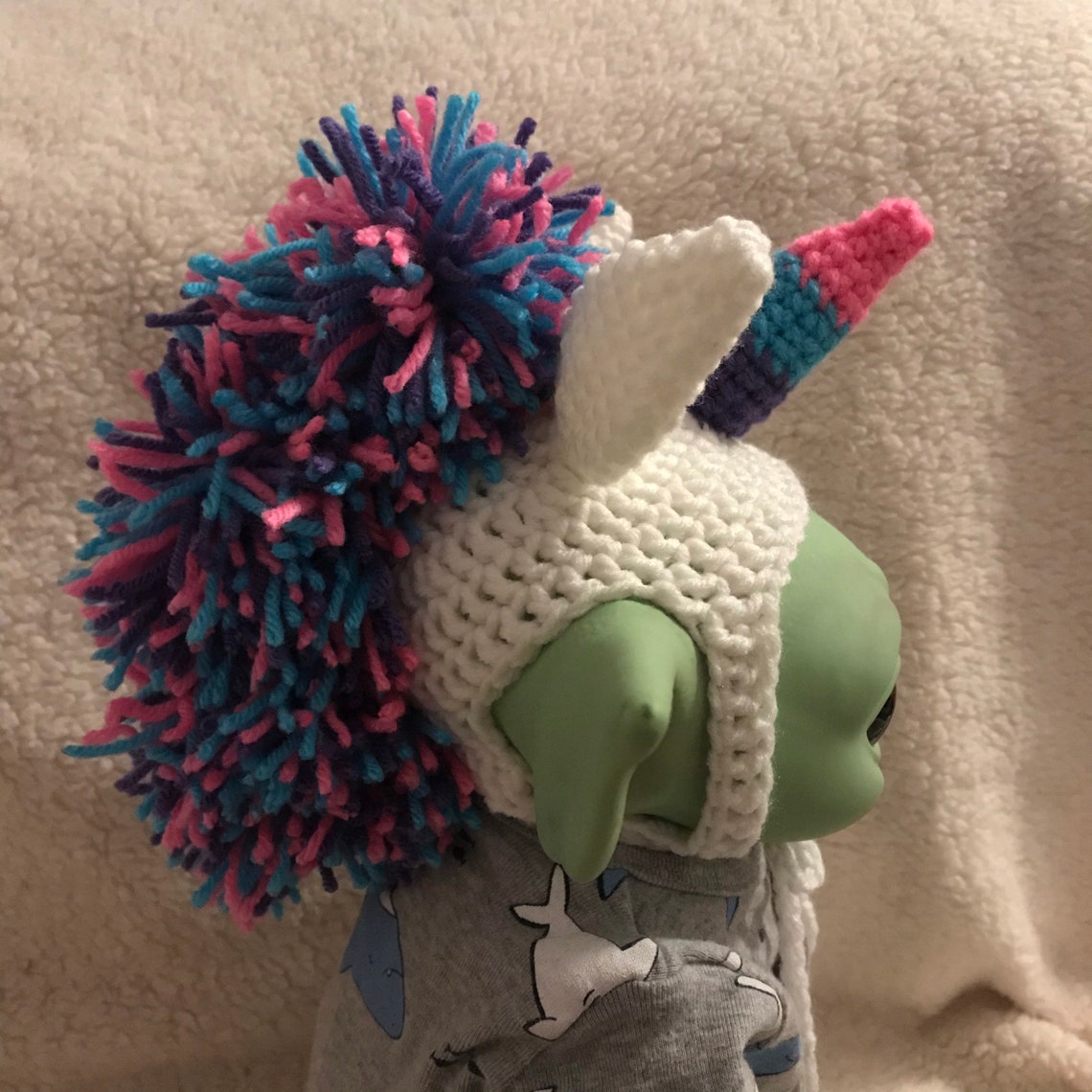 Baby Yoda/ Grogu Mandalorian Crochet Unicorn Hat Etsy