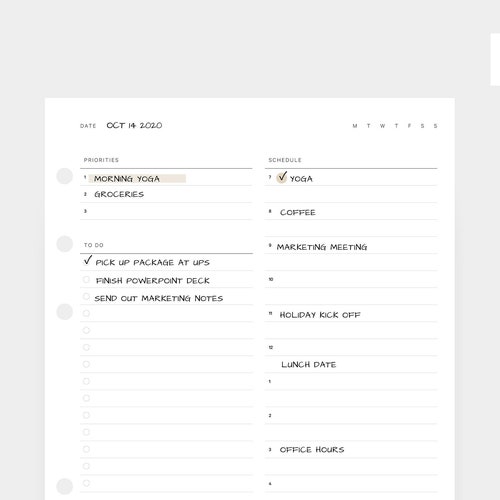 A5 Printable Weekly Planner Digital Download Planner Inserts Etsy