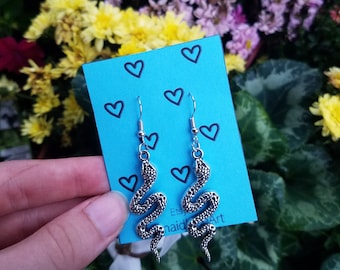 Silver Snake Earrings