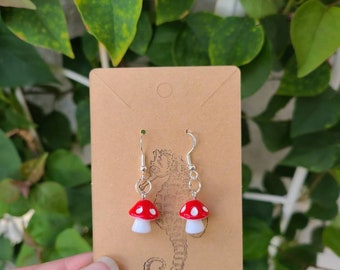 Red Mushroom Earrings