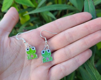 frog earrings etsy