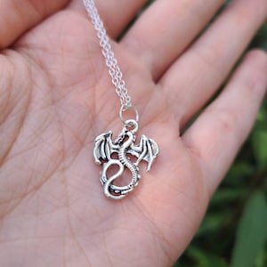 Small Silver Dragon Necklace