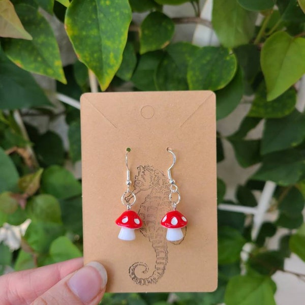 Red Mushroom Earrings