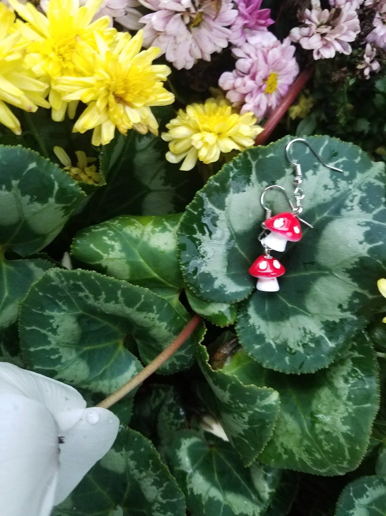 Red Mushroom Earrings