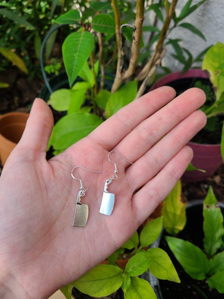 Dainty Meat Cleaver Earrings