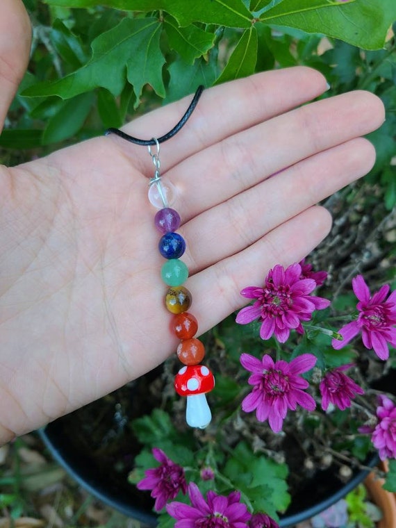 Rainbow Crystal Baby Shroom Pendant 