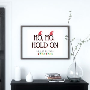 Christmas Door Sign, Ho Ho Ho Do Not Disturb Sign, Christmas Office Decor, Funny Christmas Sign Printable Please Knock, Holiday Office Decor image 6