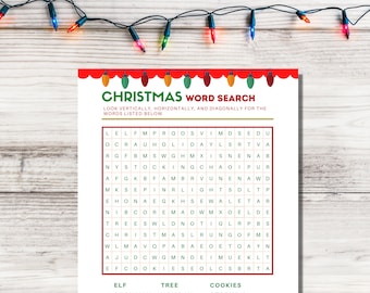 Christmas Word Search Game: Holiday Party Activity (Digital Download)