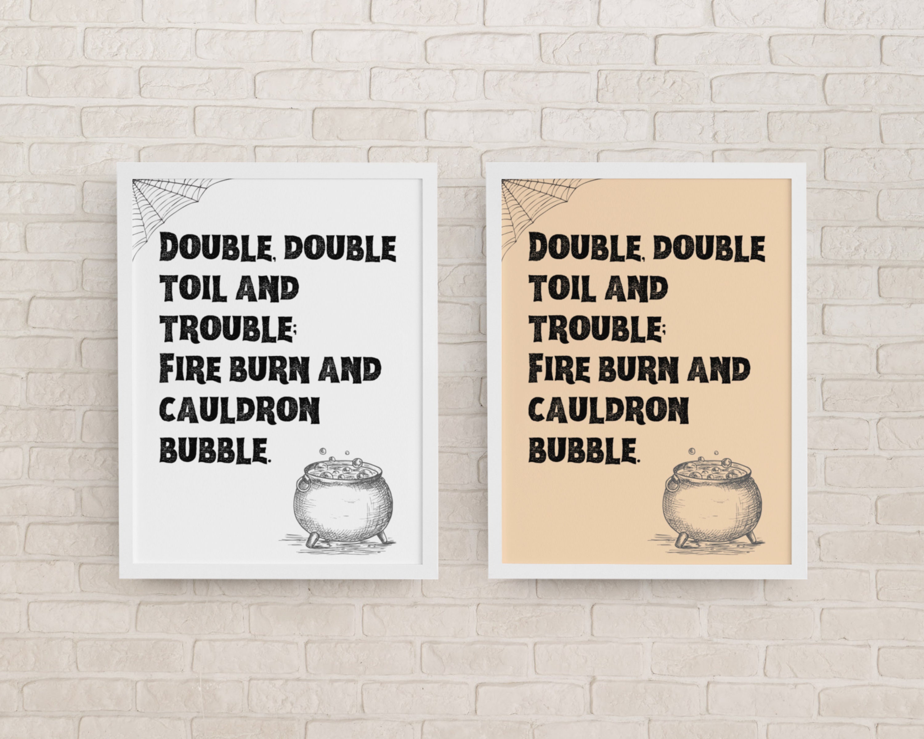 Double Double Toil and Trouble Printable Halloween Wall Art, Halloween ...