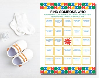 Baby Shower Find Someone Who Game Printable, Gender Neutral Baby Sprinkle Game, Printable Icebreaker Baby Shower Bingo Fun Shower Activity