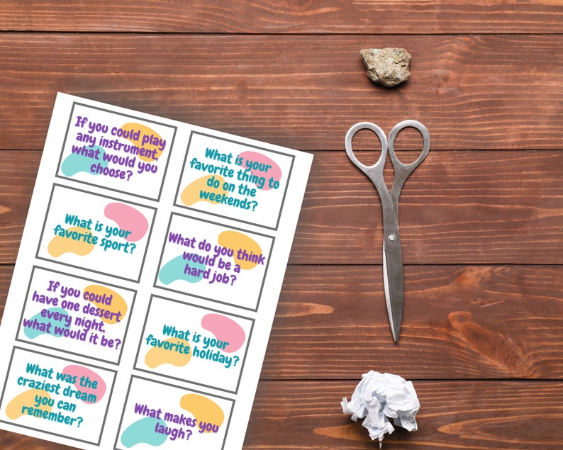 Kids Conversation Starters Table Topics Conversation Card Etsy