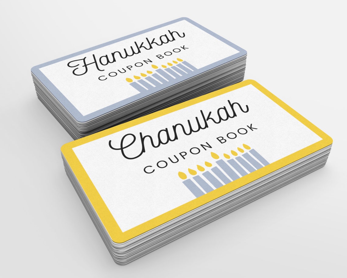 Hanukkah Coupon Book Printable, Last Minute Chanukah Present, Coupon ...