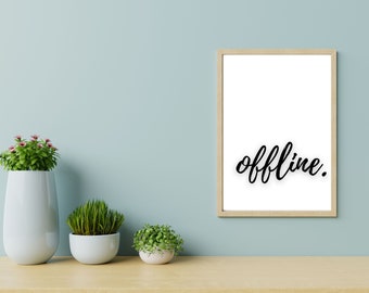 Offline Unplugged Sign, Relax Sign Bathroom, She Shed Signs, Vacation Home Sign, Beach House Wall Art, Self Care Gift for Women, Coworker