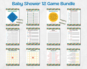 Printable Baby Shower Game Bundle, Gender Neutral Baby Sprinkle Games, Instant Download Baby Shower Icebreaker Fun Shower Activity Cards