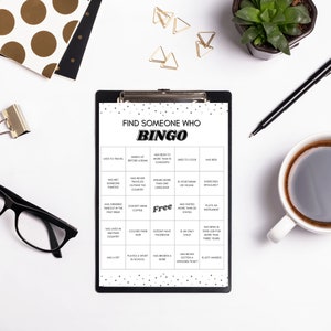 Find Someone Who Ice Breaker Bingo, Find the Guest Game Workplace Activity, Work Culture Game, Team Builder Game Instant Download, Mingle image 6