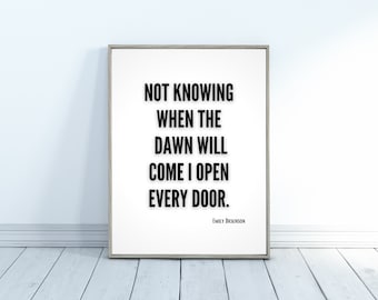 Emily Dickinson Print, Poetry Print, Literary Gifts for Teens, Inspirational Quotes Wall Art Downloads, Dorm Room Wall Art, Classroom Decor
