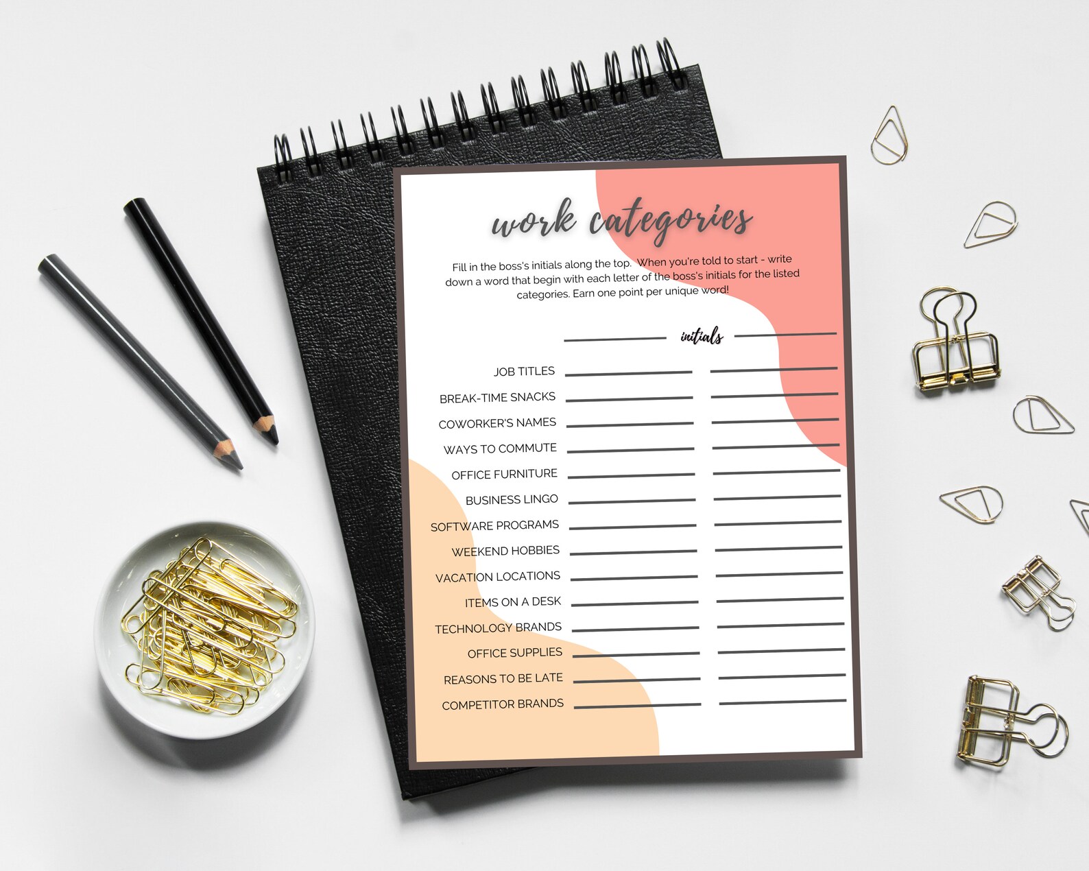 Word Categories Game Virtual Work Happy Hour Activity Fun Etsy