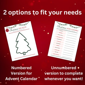 Advent Calendar Activity Bundle, Printable Christmas Games Instant ...