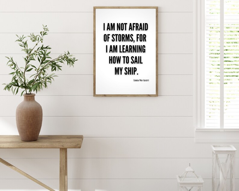 Louisa May Alcott Quote Sign Printable, Cottagecore Decor Wall Art, Little Women Gift, Grad Gift, Inspirational Quotes Wall Art Downloads image 2