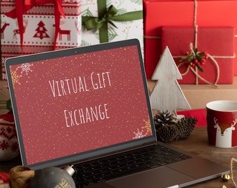 Virtual Gift Exchange, Holiday White Elephant Game, Christmas Party Game, Xmas PowerPoint, Zoom Secret Santa Virtual Work Party Activity