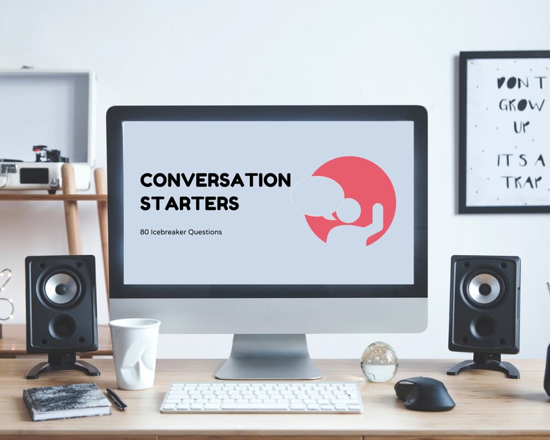Conversation Starters Virtual Game for Family, Icebreaker Zoom Game for Groups, Virtual Happy Hour PowerPoint Game for Adults Table Topics image 3