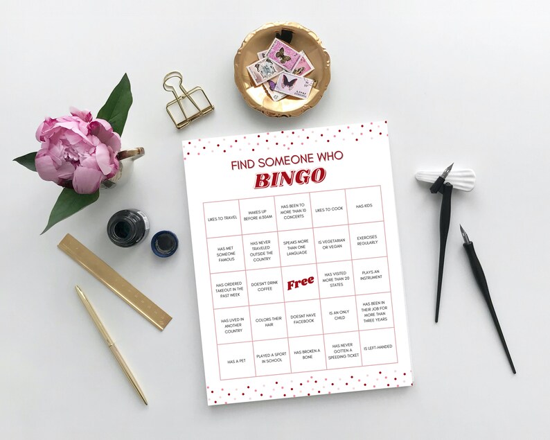 Find Someone Who Ice Breaker Bingo, Find the Guest Game Workplace Activity, Work Culture Game, Team Builder Game Instant Download, Mingle image 3